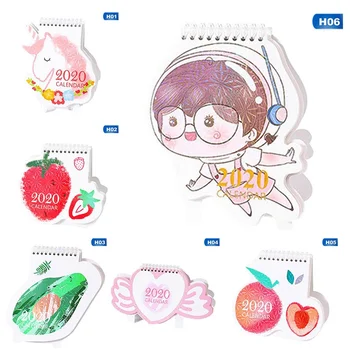 

2020 Fresh Pink Gold Foil Calendars Cute Desktop Paper Calendar Dual Scheduler Table Planner Yearly Agenda Organizer