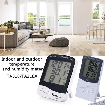 

Indoor Outdoor Digital Thermometer Hygrometer with LCD Display Temperature Humidity Meter 1pcs