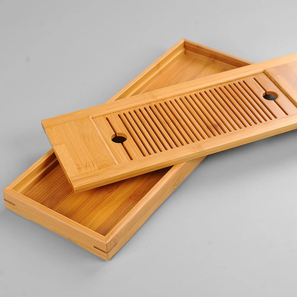Стол сервировочный Чайный домик со сливом китайский чайный поднос доска домашние ремесла со вкусом бамбуковая стойка для инструментов прямоугольная