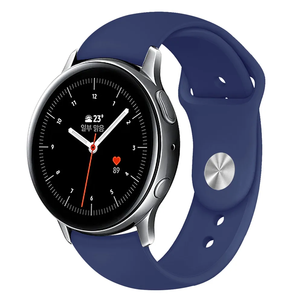 20mm 22mm Silicone Watchband for Samsung Galaxy Active2 40mm 44mm Gear S2 S3 Strap for Galaxy Watch 42mm 46mm Active 2 Band