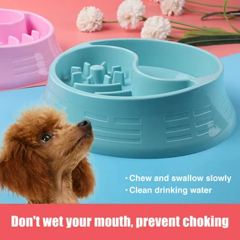 

Slow Feeder Fun Non Slip Anti Gulping Pet Supplies Bloat Stop Drinking Healthy Eating Dog Bowl Portable Food Prevent Obesity