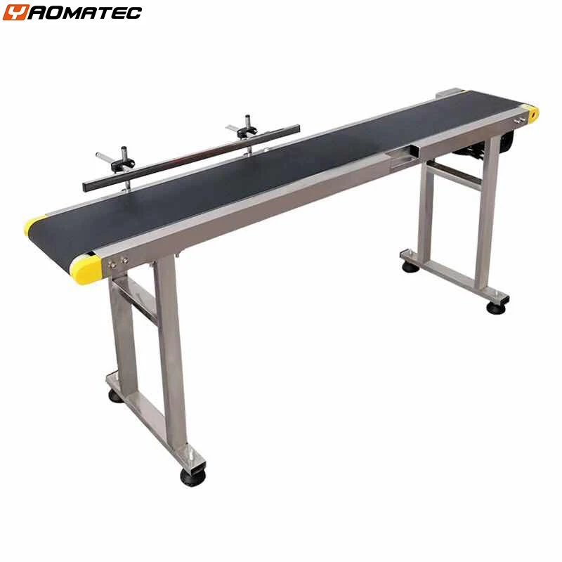 Free shipping Date Code Inkjet Printer food Industry production line adjustable Speed Rubber PVC Portable Conveyor Belt