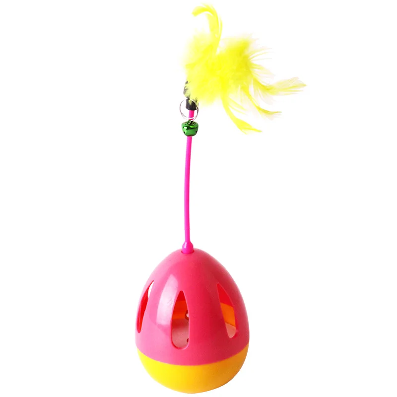 Красный Игрушка для кошек, игрушка для кошек, телескопический набор из перьев, кошка, стакан, протекающая еда, шар для забавных кошек - Цвет: Красный