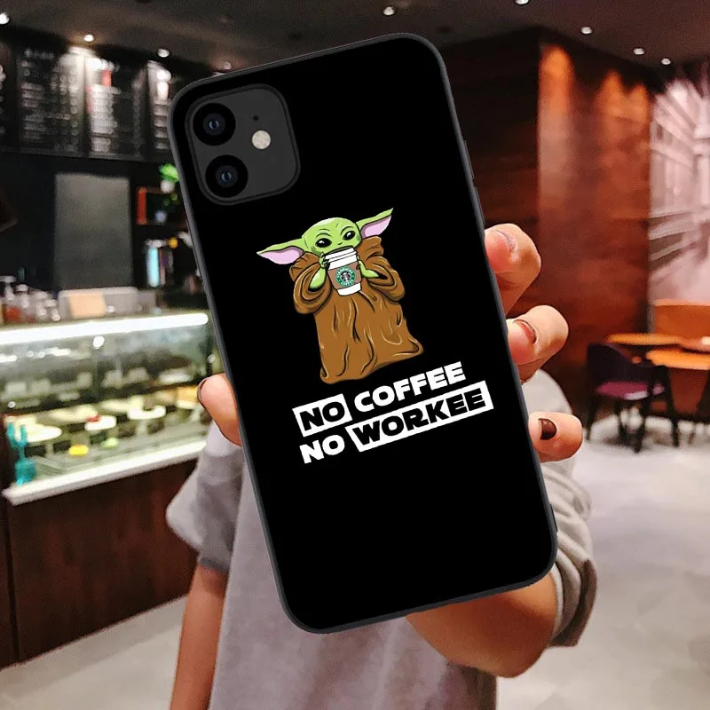 Милый ребенок йода Мягкий силиконовый чехол для телефона оболочка для iPhone 6 6s 7 8 Plus X XR XS Max 11 Pro Max мандалорский черный ТПУ чехол