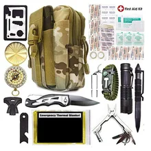 Survival Kit 40-in-1 Outdoor Tactical Tools Emergency Kit First Aid Kit Flashlight Knife Tactical Pen for Camping Hiking Hunting