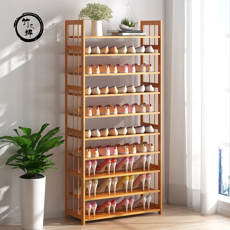 

Multilayer Dustproof Shoe Rack Made of Moso Bamboo Simplicity Household Storage Cabinets Open-Economical Storage Shelf Multifunc
