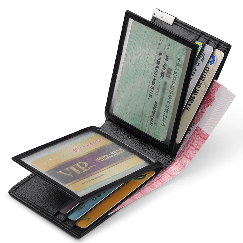 Кожаный бумажник для мужчин, маленький мужской кошелек, тонкий мини кошелек, сумка для денег PL175115