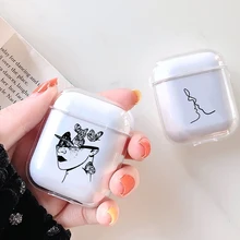 Милый чехол для Apple airpods Чехол стиле «граффити» из мультфильма; фигурку Bluetooth наушники чехол для Airpods1 2 наушников Чистый Мягкий чехол
