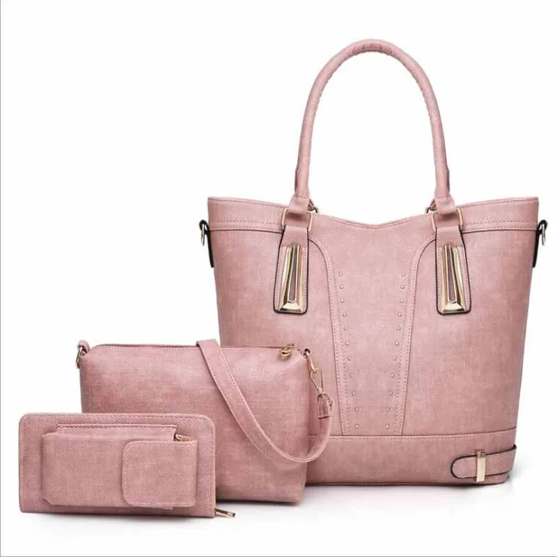 Women Bag Set Top-Handle Big Capacity Female Tassel Handbag Fashion Shoulder Bag Purse Ladies PU Leather Crossbody Bag
