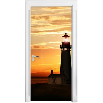 

Self Adhesive Lighthouse View Diy Art Decal Sticker Home Door Decoration Renovation PVC Wallpaper Print Picture for Living Room
