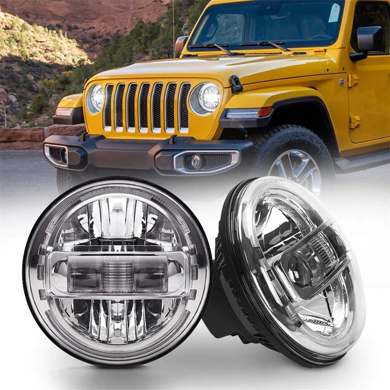 7-дюймовая круглая светодиодная фара для Jeep Wrangler JK TJ Hummer H1 H2 12В 24В Suzuki Samurai Lada 4x4 urban