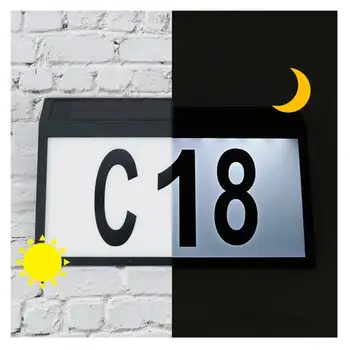

Doorplate Outdoor LED Solar Light Address Numbers Letters Waterproof Lamp Home Letter Number Sticker House Lighting Wall Lantern