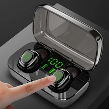 TWS 5,0 Bluetooth наушники с сенсорным управлением, беспроводные наушники с громкой связью, Hi-Fi стерео беспроводные наушники, гарнитура с микрофоном