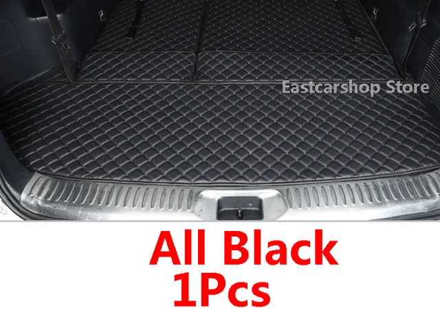 For Toyota Highlander XU70 Kluger 2021 2022 Car All Surrounded Leather Rear Trunk Mat Cargo Boot Liner Tray Rear Boot Luggage All Black 1Pcs
