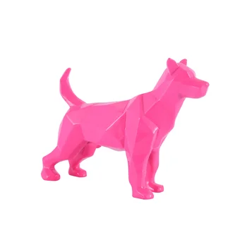 

Office Desk Surface Panel Resin Dog Crafts Ornament Geometric Section Dog Resin Sculpture Customization