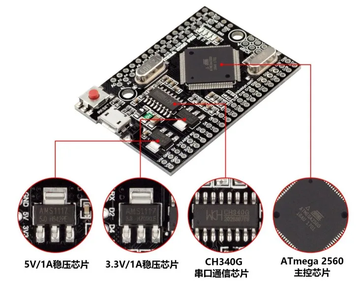 MEGA2560 PRO макетная плата Главного управления для платформы Arduino CH340 Drive Miniaturization