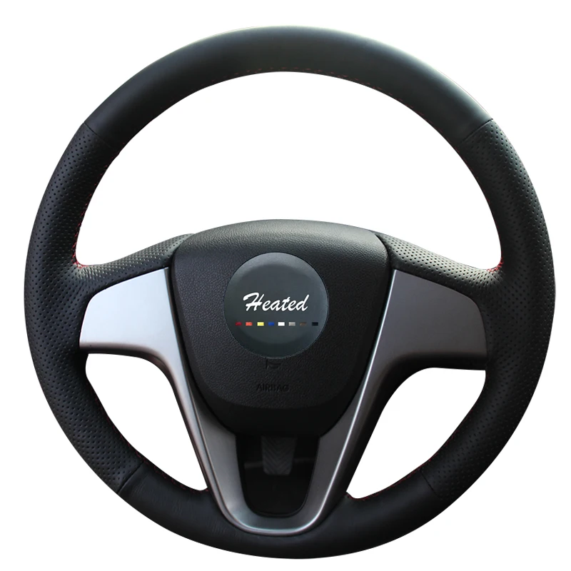 Руль для Hyundai Solaris 2010 2016 Verna i20 2009 2015 акцент Оплетка на руль хендай солярис|steering wheel