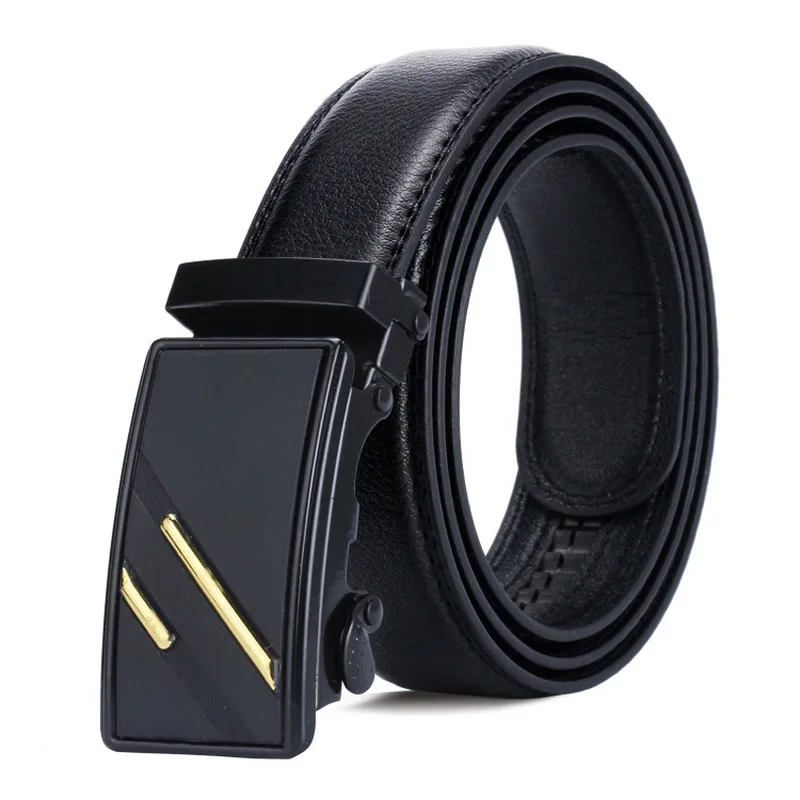 

Men's BLACK automatic buckle Belt young people black simple buckle highgrade luxury Business belt Ceinture Homme