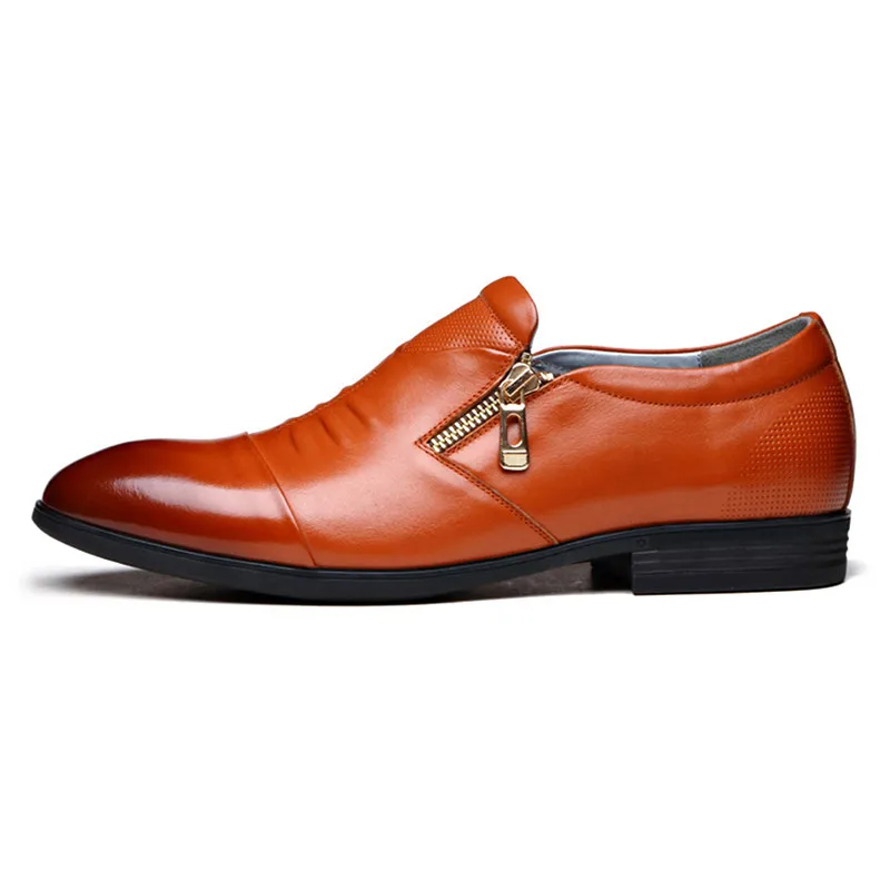 6 Styles Mens Dress Shoes High Quality Business Shoes For Men Shoes Pointed Toe Slip-on Men Wedding Shoes Flats Plus Size 38-46 - Color: style 4 brown