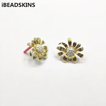 

New arrival! 27x25mm 50pcs Flower-shape Rhinestone Earrings Studs for Necklace,Earrings parts,Accessories,hand Made Jewelry DIY