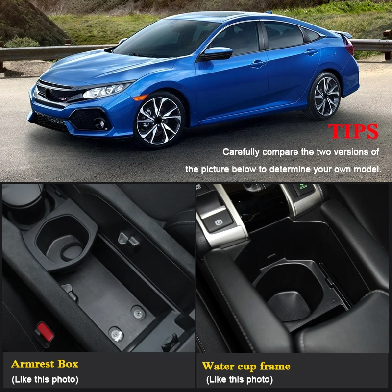 Автомобильный Стайлинг автомобильный подлокотник коробка для хранения Honda Civic-Настоящее LHD центральная консоль держатель стакана воды рамка коробка крышка аксессуары