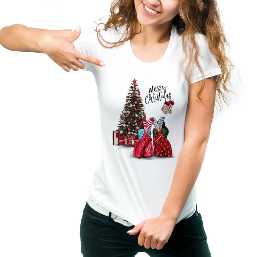 Эстетические новогодние майки для женщин camisetas verano mujer 2019 женские Графические