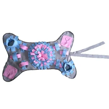 

Cats Play Toys Home Pet Slow Feeding Work Blanket Foraging Dog Snuffle Mat Training Pad Release Pressure Bone Shape