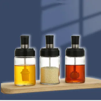 

Glass Spice Jars Sealed Cans With Cover For Kitchen Food Storage Bottles Spice Jars Candy Storage banks Tea Box Storage Can