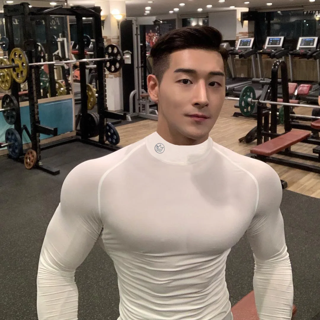 

Muscle Brother Fitness Training Long Sleeve Base Shirt Tops Breathable Elasticity Moisture Wicking Quick-Drying Tight-Fit Quick-