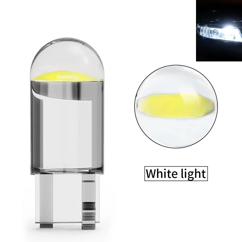 20x White T10 W5W 194 2825 COB LED Car Instrument Gauge Dash Light