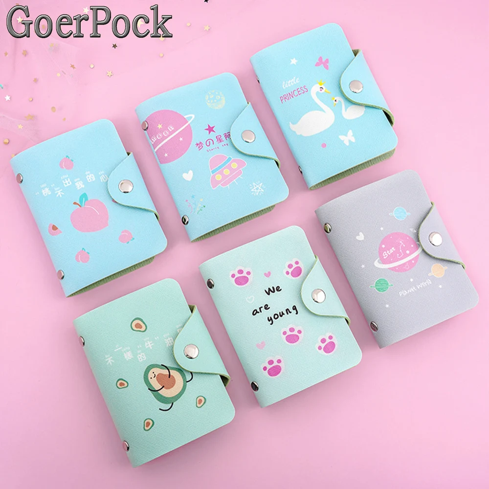 Fashion Cartoon PU Leather Function 20 Bits Card Case Business Casual Card Holder Men Women Credit Passport Bag ID Passport