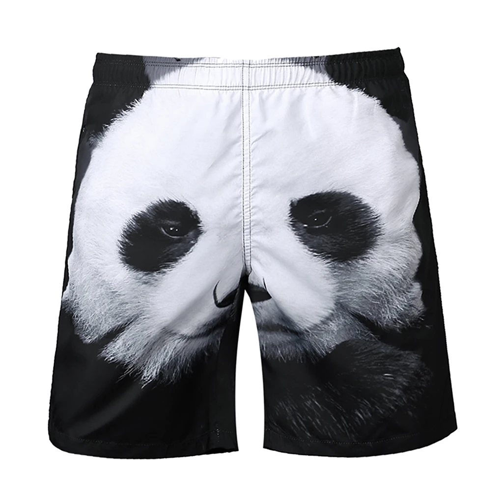 Funny Men's 3D Print Panda Surf Board Beach Shorts Quick Dry Leisure Swim Wear Pool Water Sports Trunks Pants S-2XL