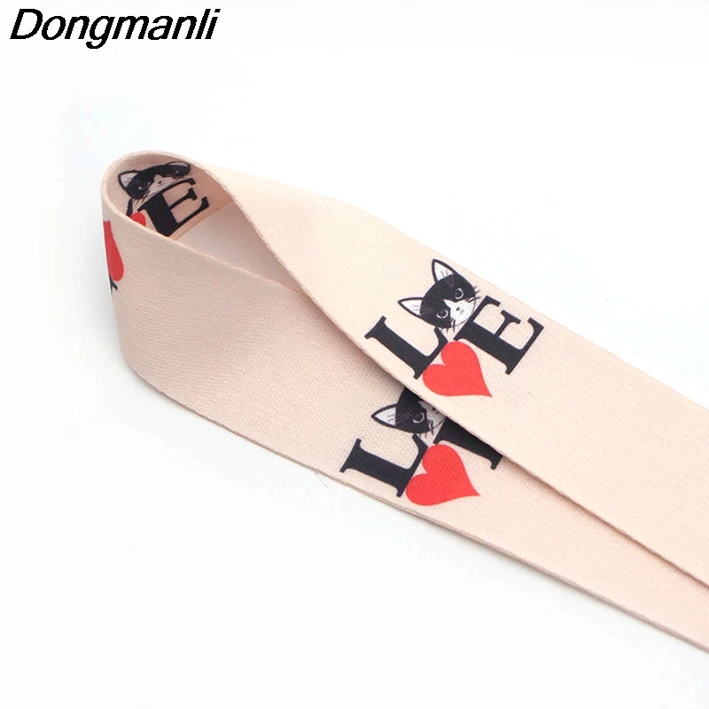 PC108 I LOVE Cat Lanyards держатель удостоверения личности ID карты пройти тренажерный зал мобильный телефон USB значок повесить веревку ключевой ремень