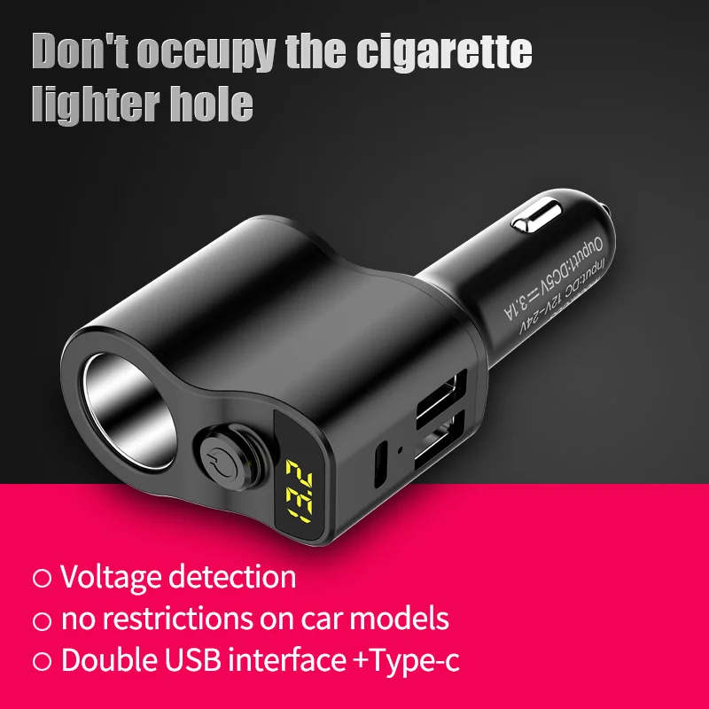 YIBEIKA Dual USB Автомобильное зарядное устройство цифровой дисплей прикуриватель 5 в 3.1A планшет gps адаптер зарядное устройство для huawei iPhone автомобильное зарядное устройство