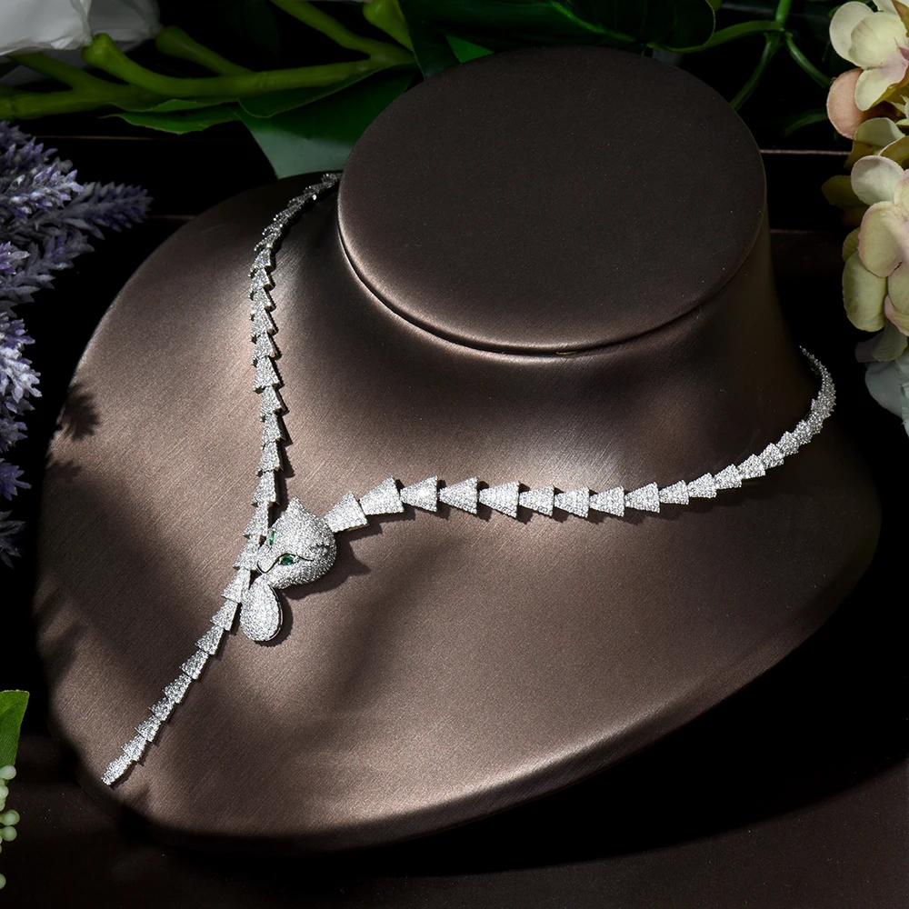 HIBRIDE Charms Trendy Women Long Necklace Earrings Set AAA Cubic Zircon Drop Earring For Women Wedding Party Accessories N-1776 - Image 5