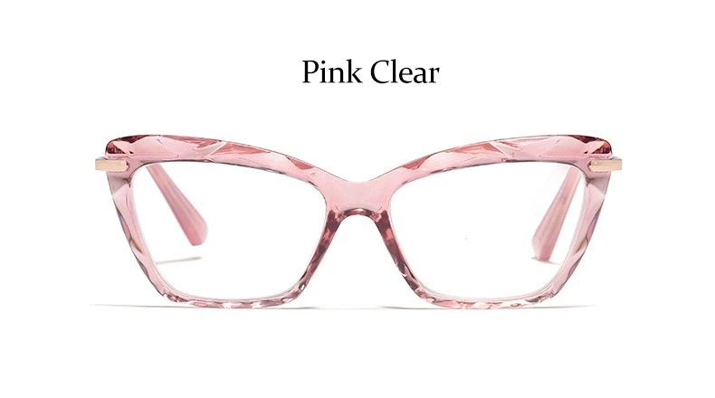 Модные брендовые прозрачные очки в оправе, женские сексуальные Квадратные прозрачные очки для компьютера, женские кошачьи глаза, женские очки - Цвет оправы: Pink Clear