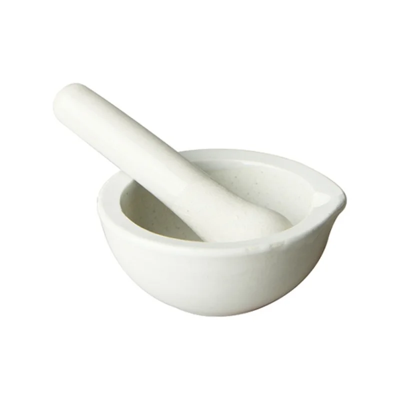 도자기 박격포 및 유 봉 60mm/80mm/100mm/130mm/160mm 혼합 연 삭 그릇 세트 화이트 실험실 키트 도구