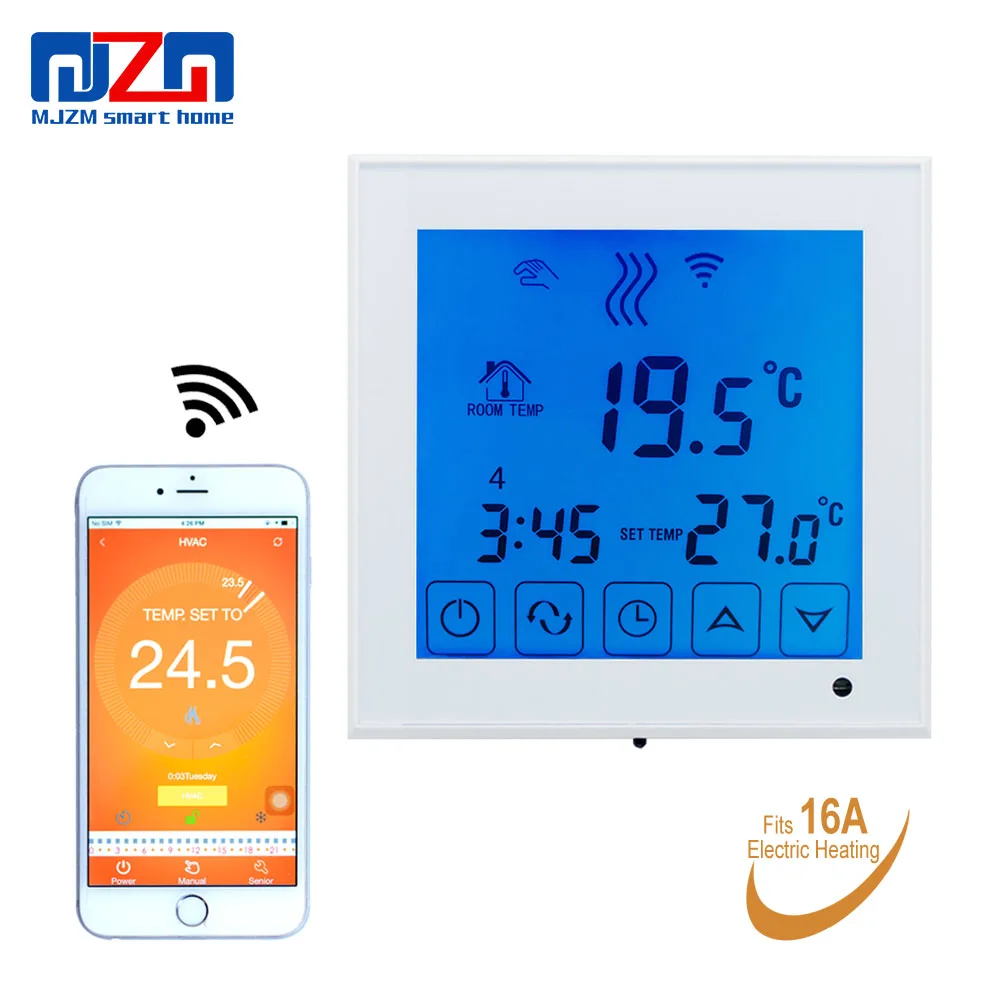 MJZM 16A03-1BB-WiFi умный термостат для дома Электрический напольный регулятор нагрева Wi-Fi контроль температуры теплый пол - Цвет: Синий