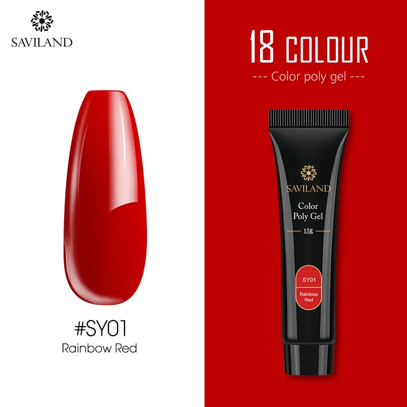 15ml SY01 SAVILAND цветной полигель для наращивания пальцев 24 Цвета УФ-гель для быстрого наращивания 30 г/15 г полигель-лак для ногтей Твердый Гель-лак для ногтей - Цвет: 15ml SY01