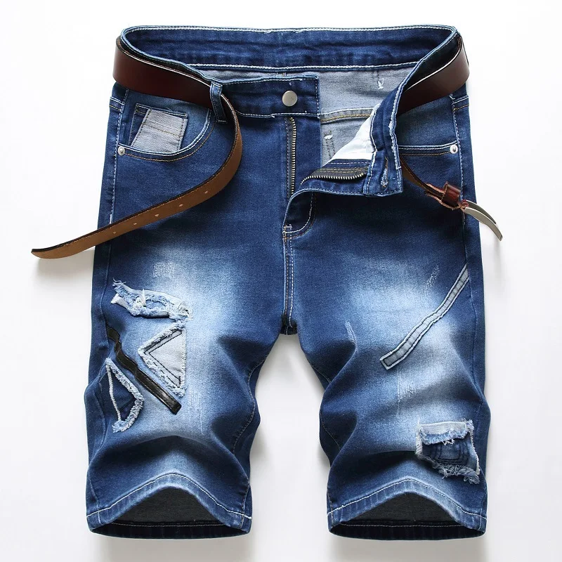 Fashion Men Ripped Short Jeans Brand 