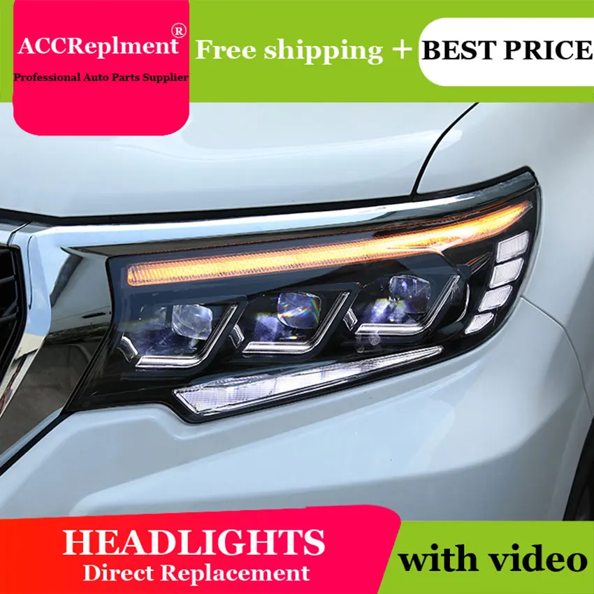 Автомобильный Стайлинг для Toyota prado светодиодный фары- светодиодный головной фонарь все светодиодный Противотуманные фары Дневные ходовые огни