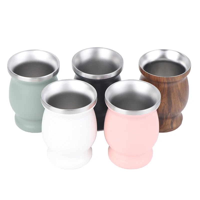 Yerba Mate Cup Tea Cup 1PC 304 Stainless Steel 8oz Argentine Yerba Mate Gourd With Bombillas Easy To Prepare And Clean