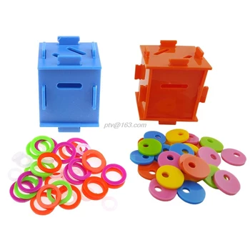 

Bird Parrot Color Separation Coin Box Intelligence Develop Training Puzzle Toys for Macaw African Greys