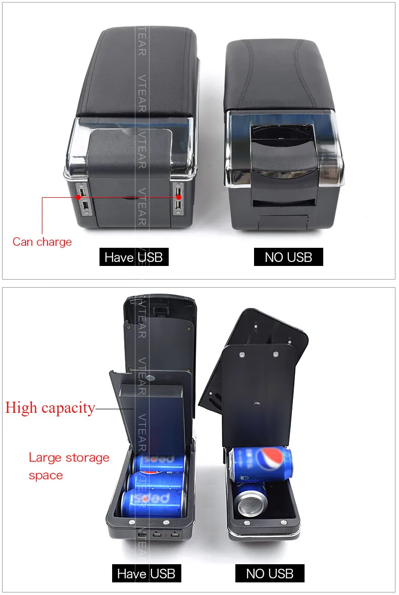 Vtear для Mahindra Bolero автомобильный подлокотник кожаный подлокотник usb коробка для хранения центральная консоль украшение авто аксессуары для автомобиля-Стайлинг