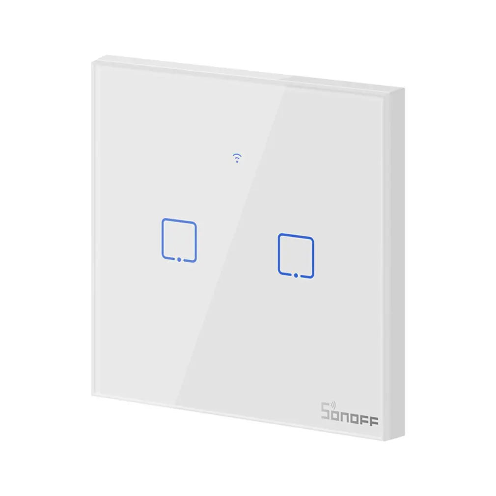 T2EU2C T0/T1/T2/T3 штепсельная вилка европейского стандарта TX Wifi сенсорный настенный выключатель света Беспроводной переключатель умный дом пульт дистанционного управления 1/2/3 голоса/APP пульт дистанционного управления Управление с Alexa Google - Цвет: T2EU2C