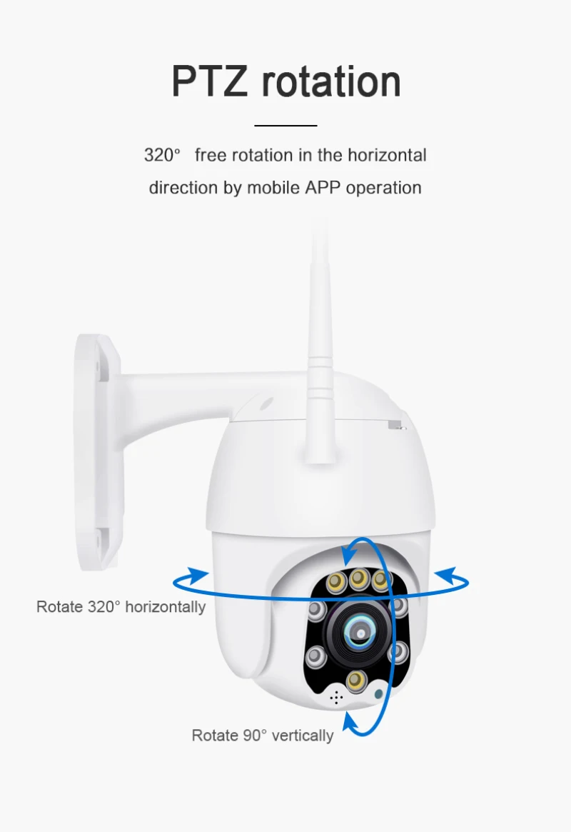 Наружный водонепроницаемый беспроводной 1080P 2MP PTZ wi-fi IP купольная скоростная камера H.264+ IR Домашняя безопасность видеонаблюдения