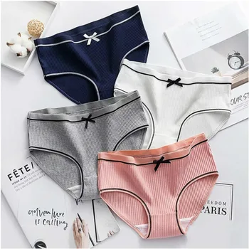 

3pcs Sexy Lace Panties Women's Cotton Underwear Seamless Cute Bow Girls Briefs Soft Comfort Lingerie Fashion Female Underpants