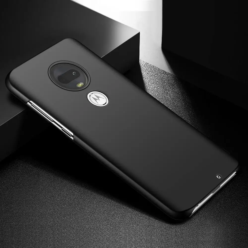 Чехол для Motorola Moto G7 power Play, чехол для телефона, Роскошный Матовый Жесткий чехол из поликарбоната для G 7 power Play, защитный чехол - Цвет: Черный