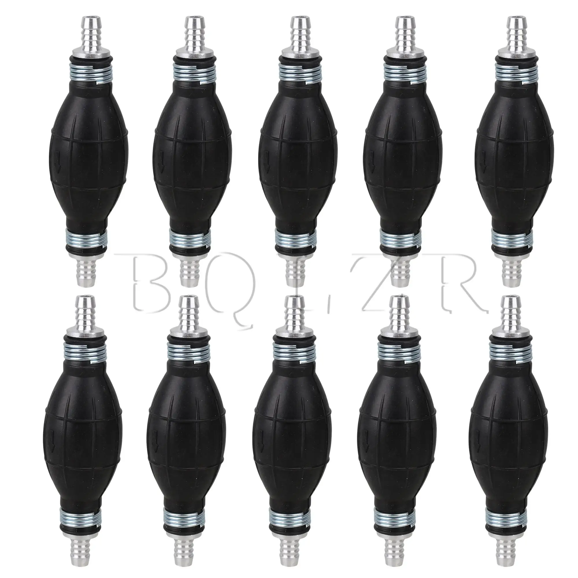 BQLZR 5/10 Pcs Primer Gas Pump Petrol Marine Boats Accessories Black Silver
