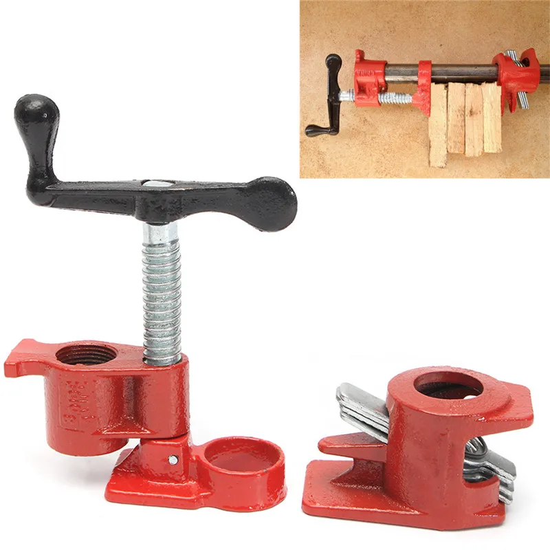 3/4 inch Pipe Clamp Woodworking Wood Gluing Heavy Duty Pipe Clamp Fixture Carpenter Woodworking Cast Fixture Carpenter Tools